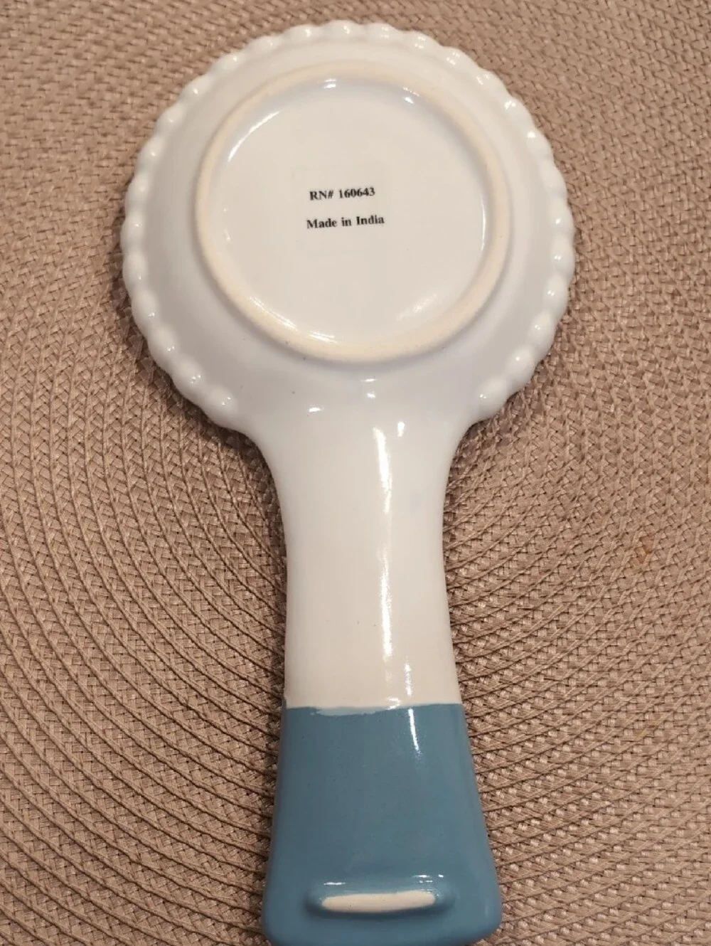 Beachly - Coastal Starfish Spoon Rest- White with Blue Handle